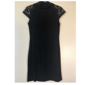 Black dress with beaded sleeves